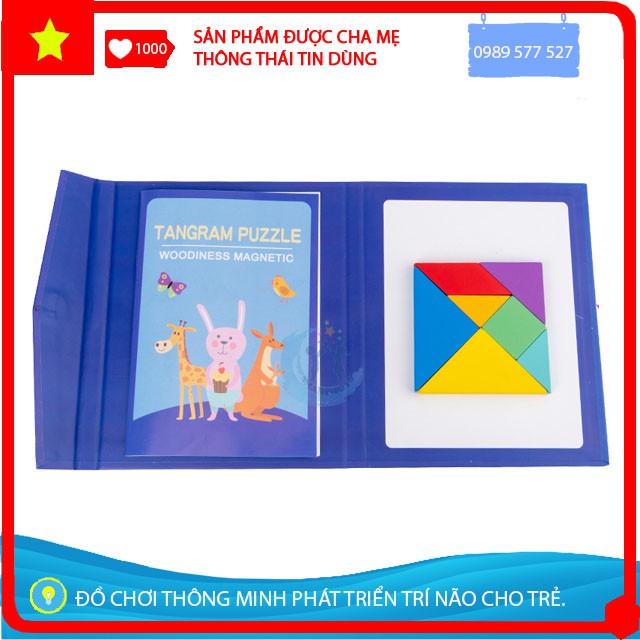 [Tăng Khả Năng Sáng Tạo] Bộ Câu Đố Ghép Hình Tangram Hình Học Nhiều Mẫu