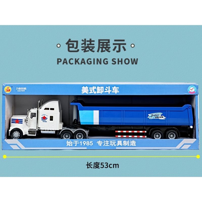 Mô hình xe đầu kéo kéo mooc ben 1:36