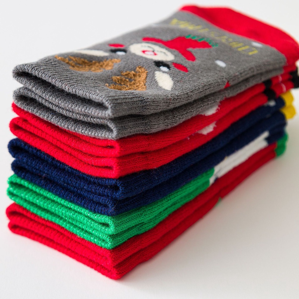 Bộ 5 đôi vớ KOKOROCARE FY-01 dày dặn ống cao thời trang cho trẻ size S/M/L 1-8 tuổi