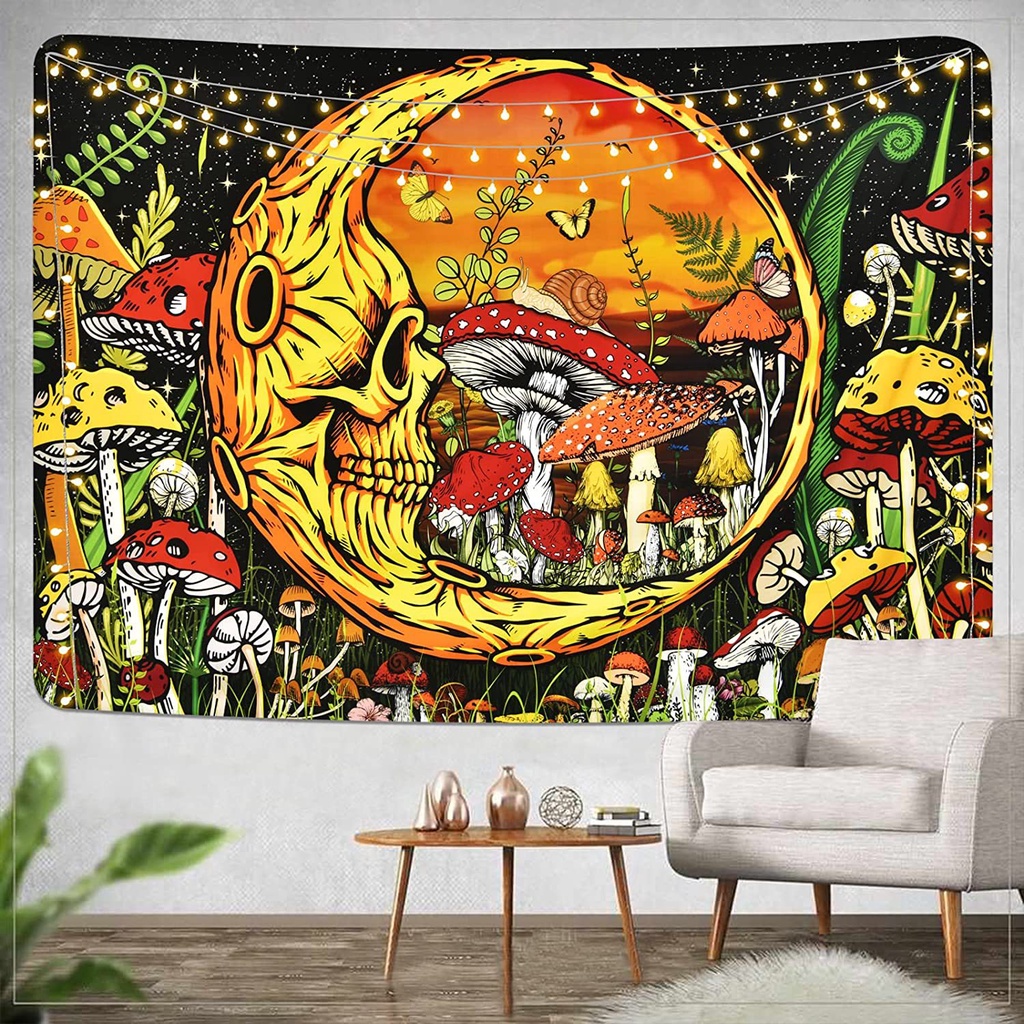 Thảm Treo Tường Họa Tiết Cây Nấm/Ngôi Sao/Cây Cối Hip-Hop Bằng Da Độc Đáo