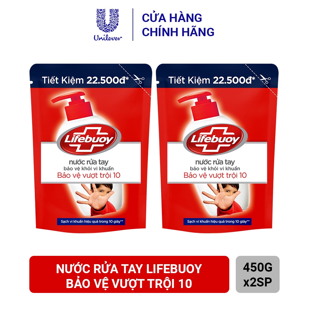 nước rửa tay lifebuoy túi mới 450g bảo vệ khỏi vi khuẩn