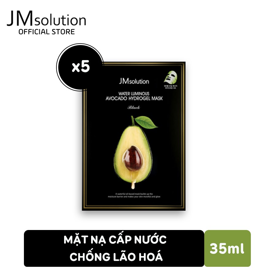 Combo 5 Mặt Nạ JMsolution Water Luminous Avocado Oil Ampoule Dưỡng Ẩm Và Dưỡng Sáng Da 35ml/miếng