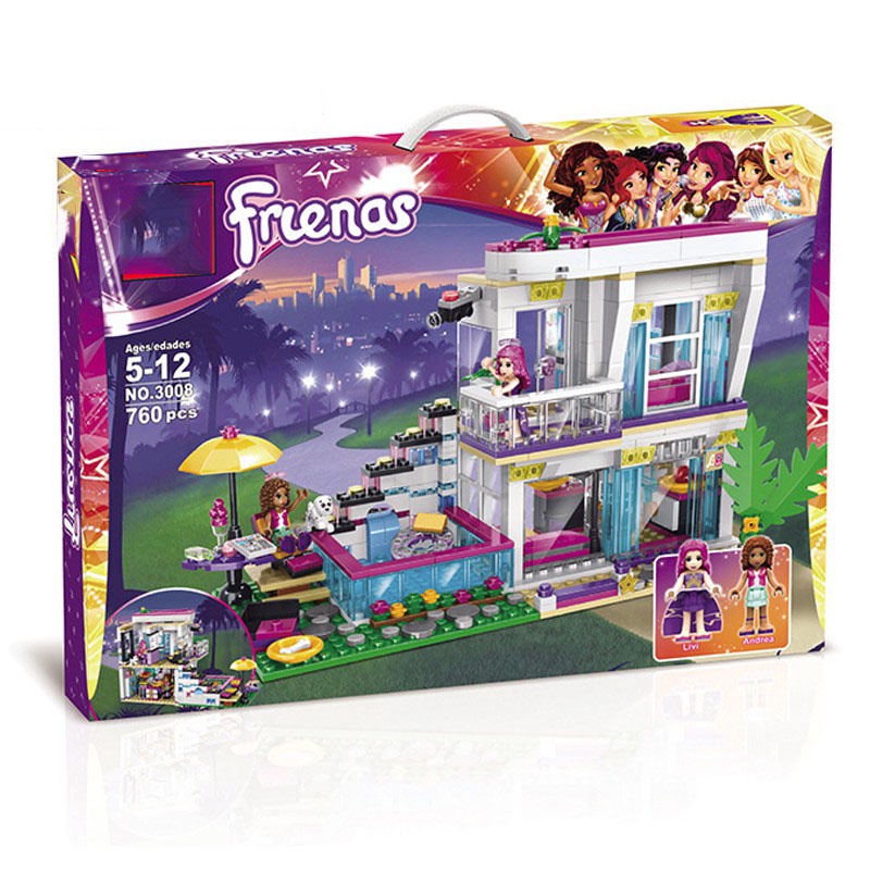 Đồ Chơi Lắp Ráp Mô Hình Ngôi Nhà Biệt Thự Livi's Pop Star House SX3008 Với 760 Khối