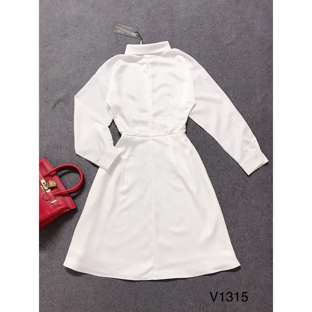 Váy sơ mi trắng nhún eo V1315 - ĐẸP SHOP DVC | BigBuy360 - bigbuy360.vn