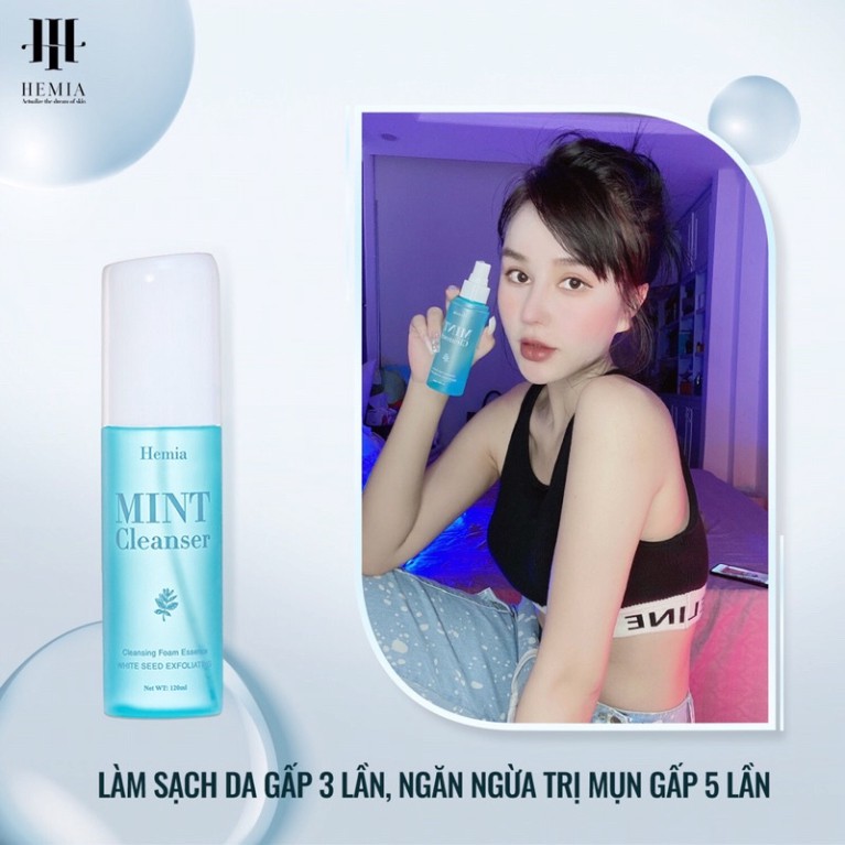 Tinh thể rửa mặt bạc hà Hemia sạch sâu, kiềm dầu, ngừa mụn, dịu nhẹ, an toàn cho da | BigBuy360 - bigbuy360.vn