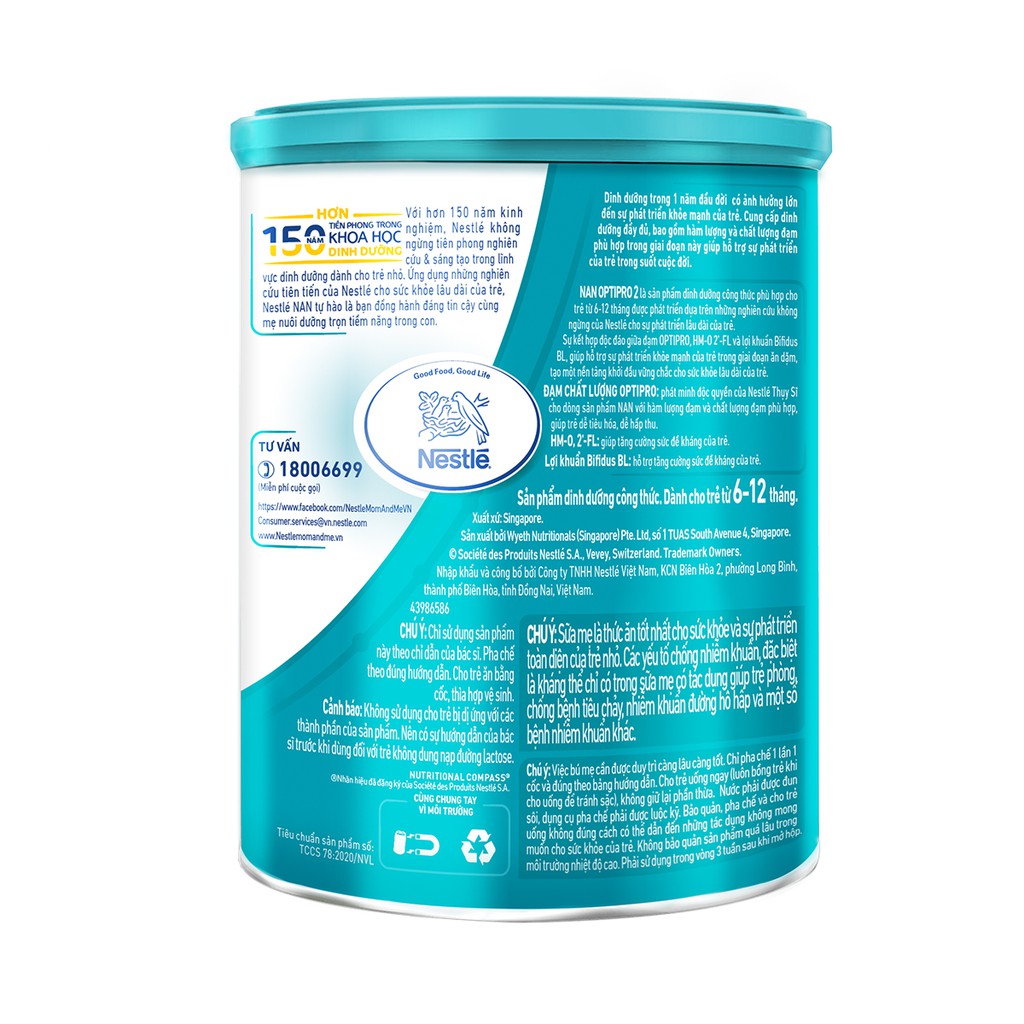 Sữa Bột Nestle NAN OPTIPRO 2 HM-O Hộp 400g