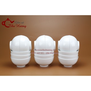 Bát ăn cơm Bát Tràng_Bộ chén ăn cơm men trắng trơn