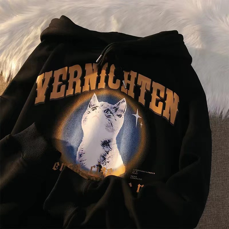 HIIXIIVI Áo Hoodie Tay Dài Oversize In Họa Tiết Phong Cách Hàn Quốc Kiểu Mới Cho Nam / Nữ