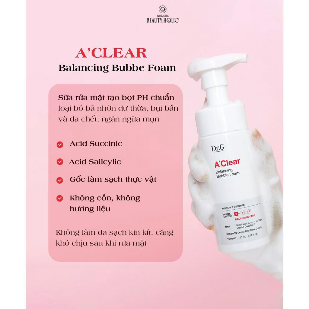 Dòng sản phẩm chăm sóc chuyên sâu cho da mụn DR.G A'CLEAR