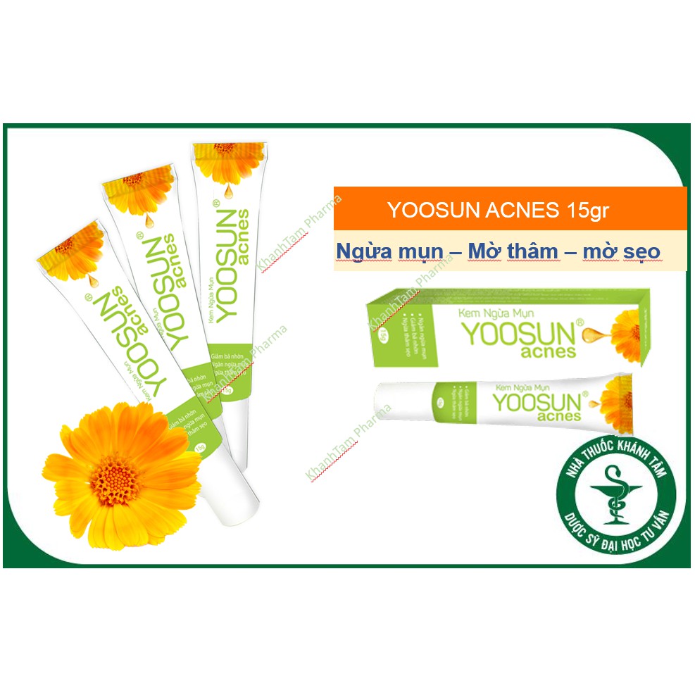 ✅ [CHÍNH HÃNG] Kem ngừa mụn Yoosun Acnes 15gr - Giảm mụn, Giảm Thâm, Mờ sẹo