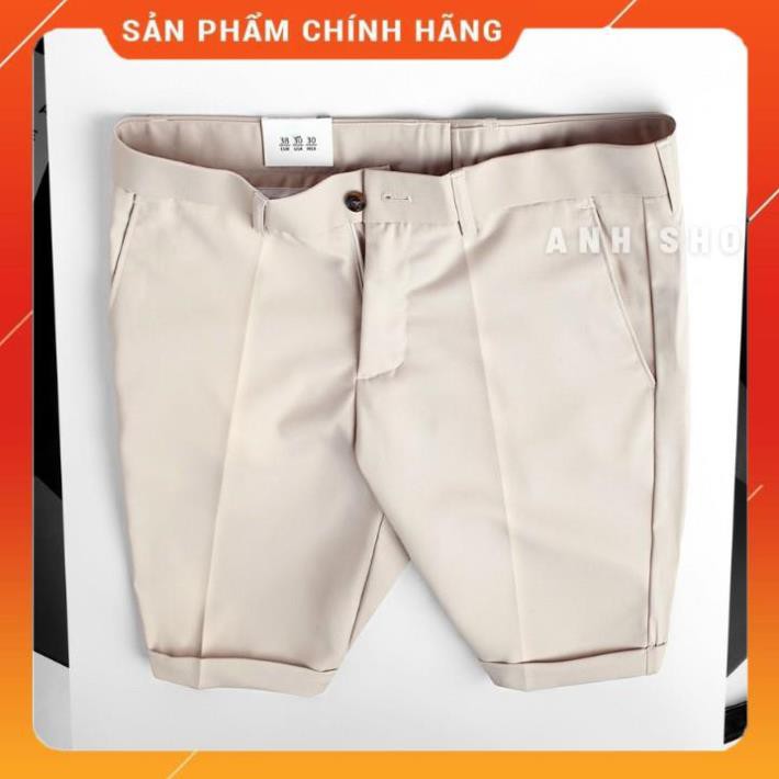 Quần vải nam cao cấp kiểu quần short ngắn, ống bó vừa (7 màu) chất vải co giãn 4 chiều thoải mái