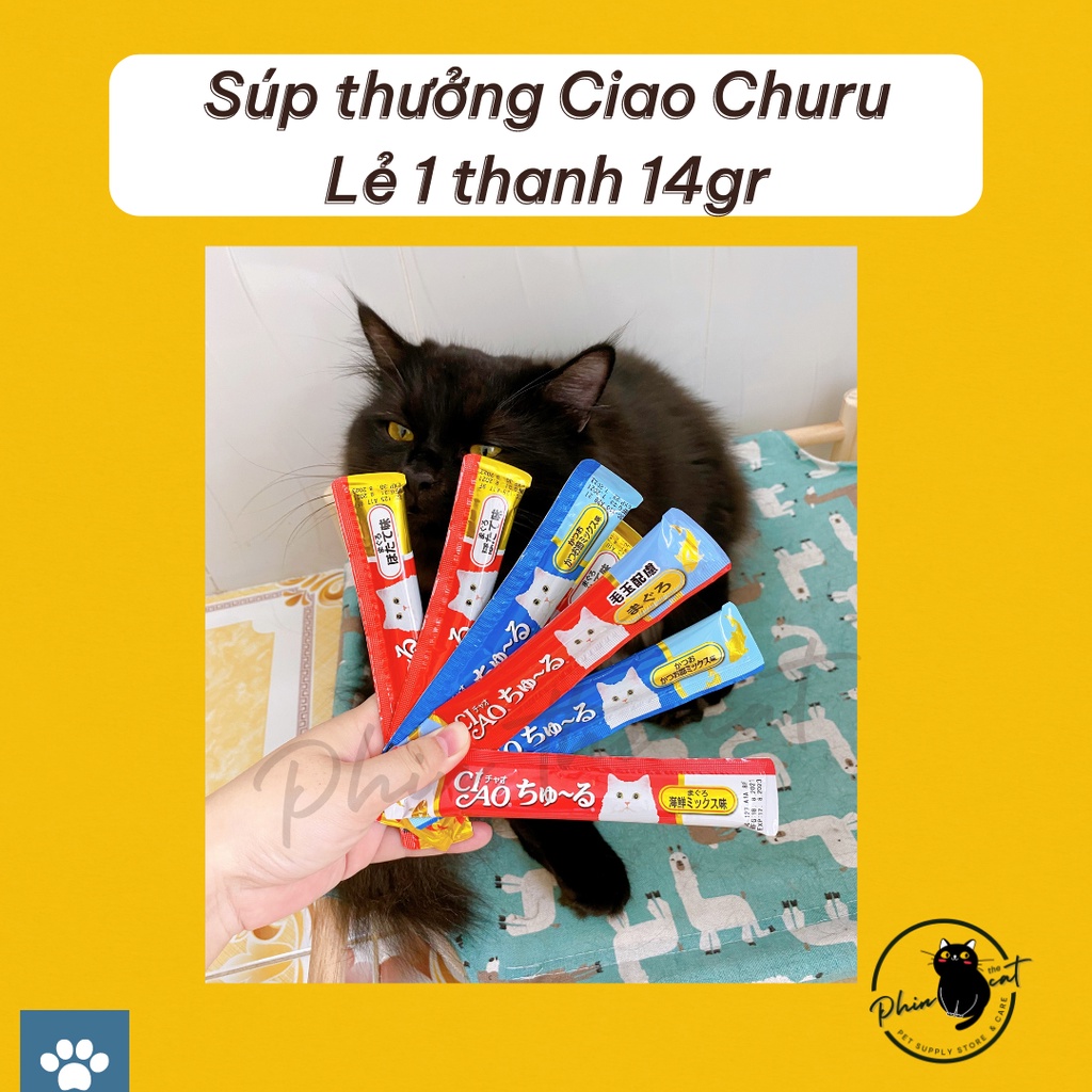 [THANH LẺ 14gr] Súp thưởng Ciao Churu cho mèo siêu ngon - THÁI LAN (Giao ngẫu nhiên) | phinthecat