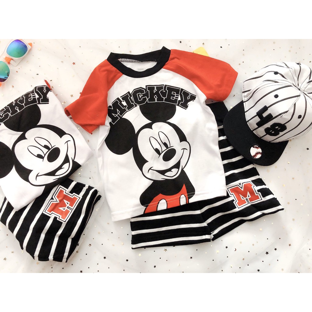 set bộ mickey tay đỏ