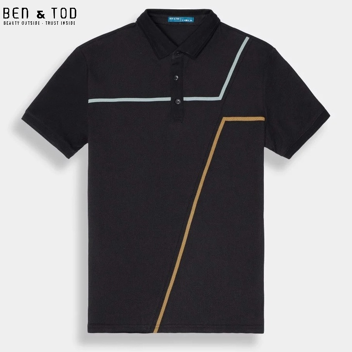 Áo polo nam có cổ BEN &amp; TOD R1300BB110 vải thun cotton, nam tính, chỉnh chu, sang trọng, trẻ trung