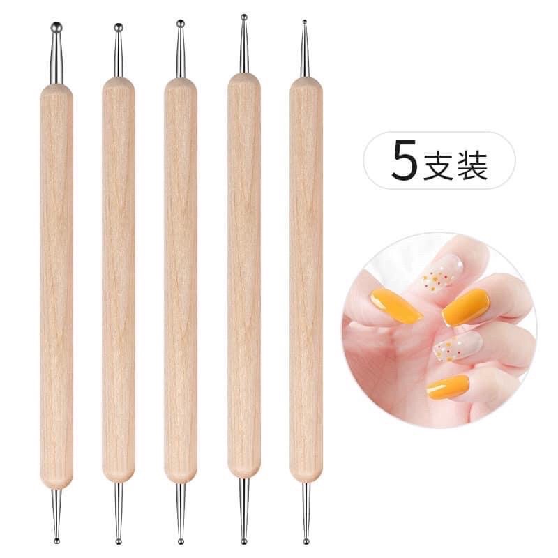 Set Bút Chấm Bi Vẽ Nail , Bộ Bút 5 Cây Dùng Để Trang Trí Móng
