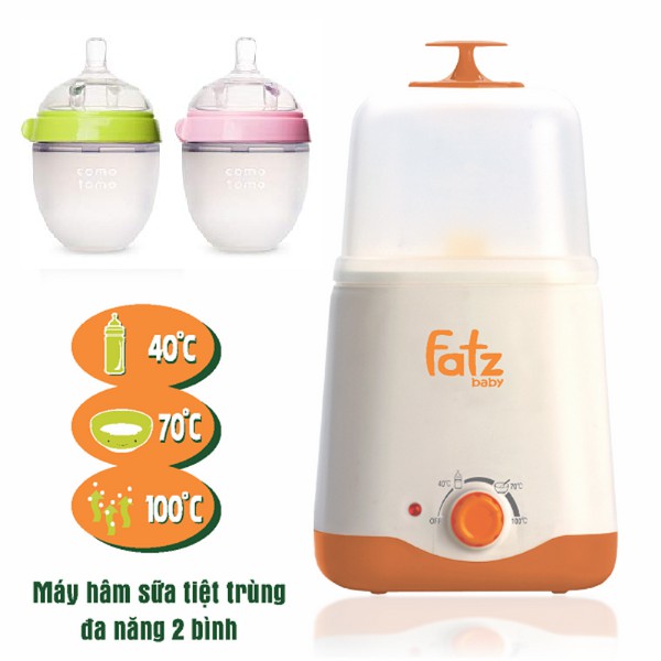(BH 12 tháng) Máy hâm sữa và tiệt trùng Fatz Baby 2 bình cổ rộng FB3012SL thế hệ mới