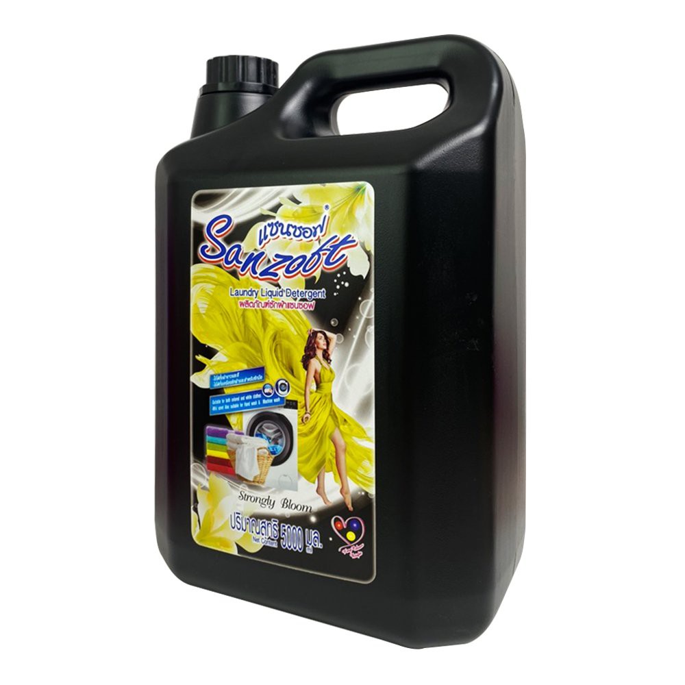Nước giặt xả nước hoa SANZOFT hương hoa huyền bí 6in1 Thái Lan 5000ml - can đen - Strongly bloom