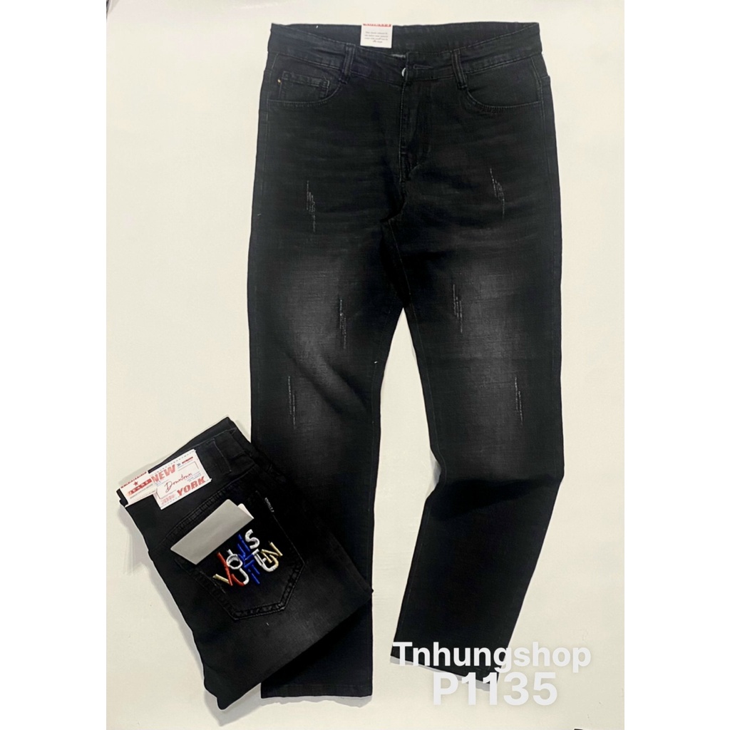 Sỉ quần jean dài nam thêu chữ túi mã p1135 [Tnhung]
