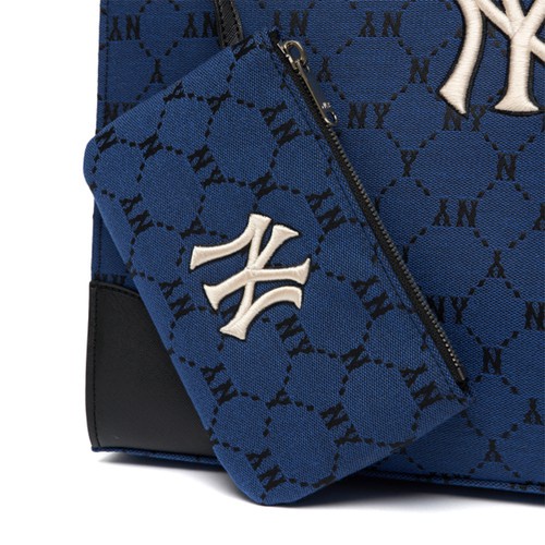 Túi Xách MLB Monogram Diamond Jacquard Shopper Bag 3AORL021N-50BLD Xanh Blue - Inbox shop trước khi đặt hàng
