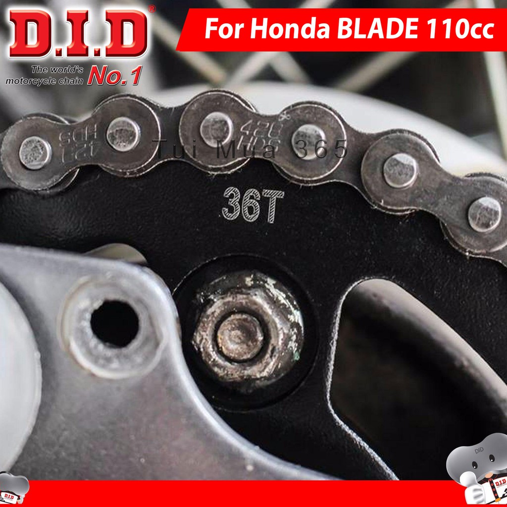 Nhông sên dĩa DID Honda Blade 110cc - Sên đen 10ly HDS ( Thái Lan )