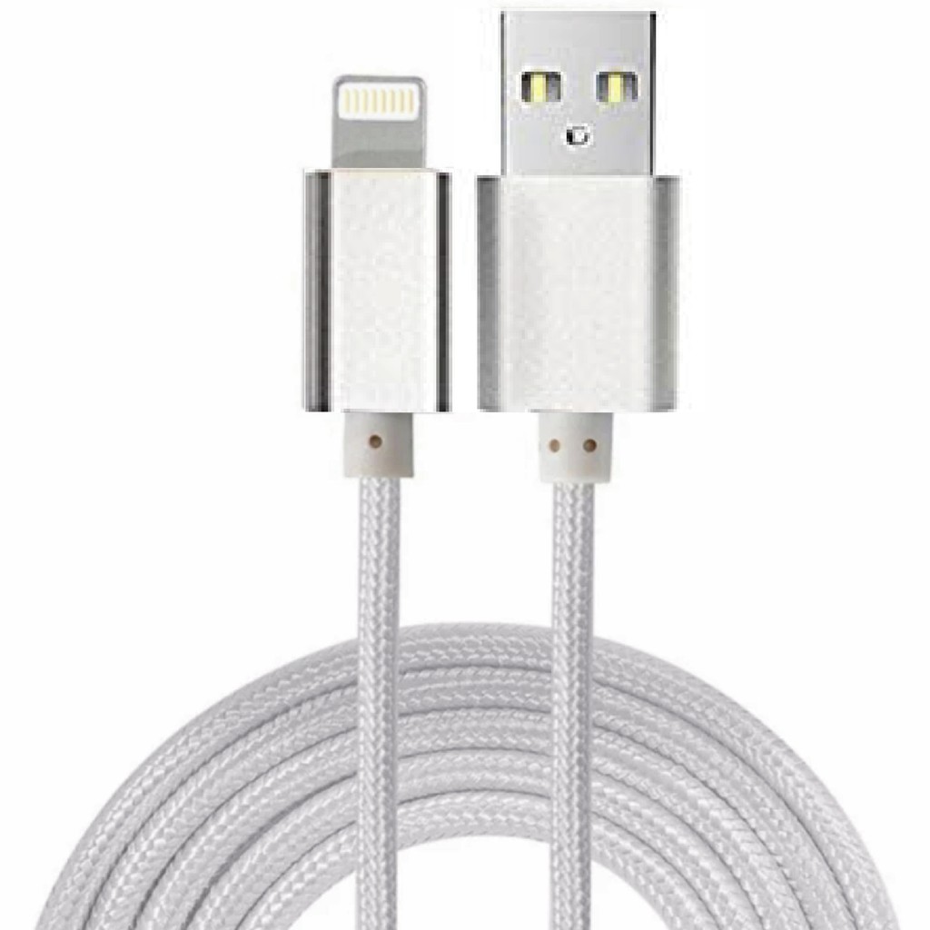 CÁP DÙ SẠC NHANH IPHONE 2 MÉT - MÀU BẠC