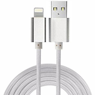 Cáp dù sạc nhanh iphone 2 mét - màu bạc