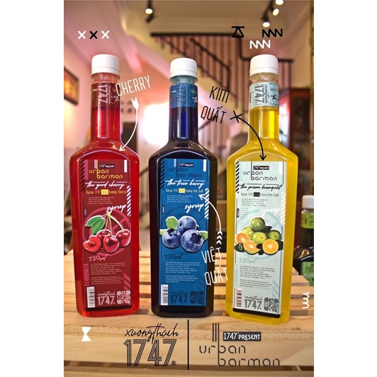siro việt quất 1747 urban barman 730ml