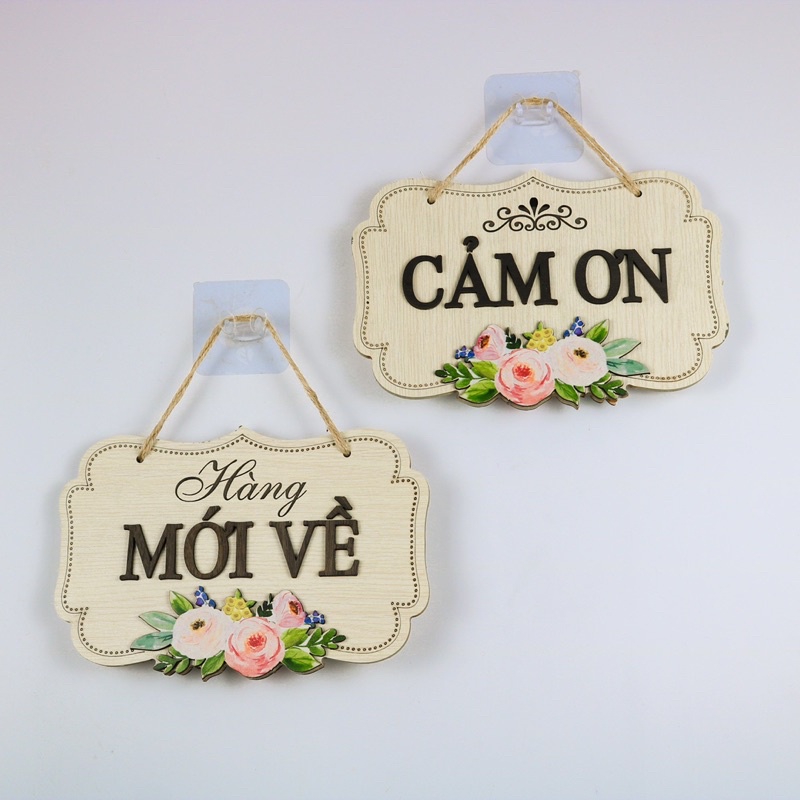 Bảng gỗ decor 2 mặt cho shop