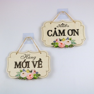 Bảng gỗ decor 2 mặt cho shop