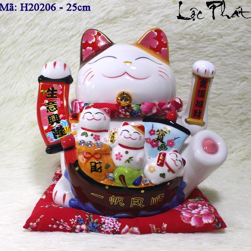 [ Giá gốc] Mèo Thần Tài vẫy tay may mắn - cao 20cm - 26cm
