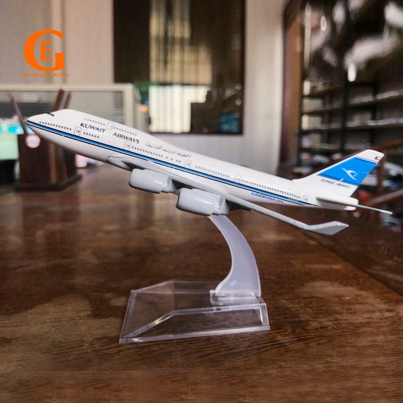 Kuwait Airways Boeing 747 Máy bay B747 Diecast Máy bay kim loại Máy bay mô hình có giá đỡ hiển thị