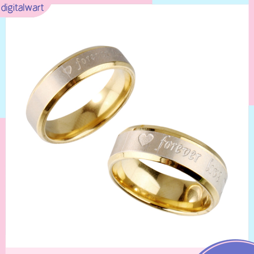 Nhẫn đính hôn khắc chữ Forever love cho cặp đôi