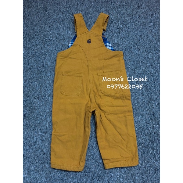 Quần yếm nâu Carhartt xuất dư size 3m-4y (form to)