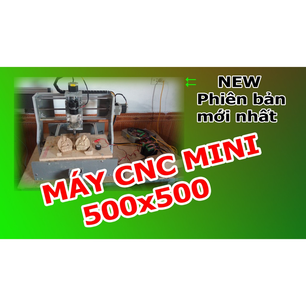Máy phay gỗ cnc mini khổ 500x500mm phạm vi hoạt động 340x350mm sở hữu củ đục gỗ 500W