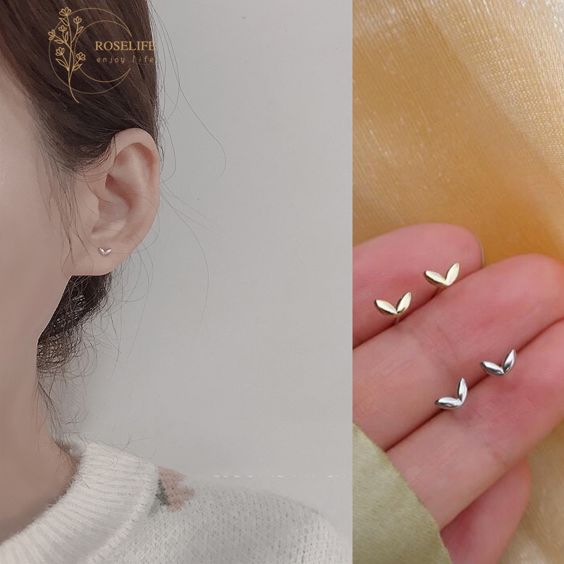 Đôi khuyên tai bạc s925 chống dị ứng kiểu dáng đơn giản thời trang dành cho nữ