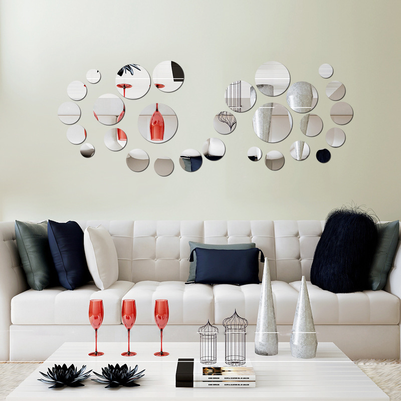 Bộ 30 Miếng Gương Dán Tường Acrylic 3D