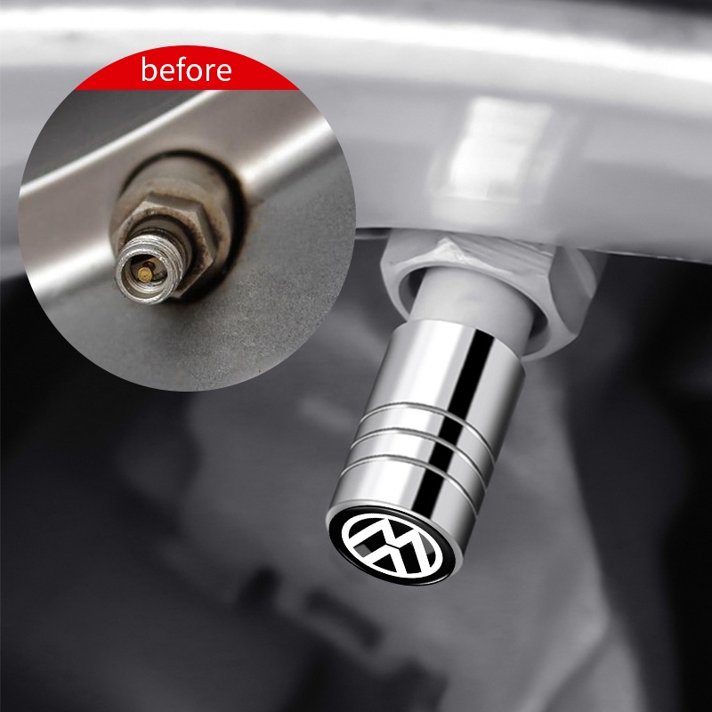 Set 4 Nắp Van Bánh Xe Hơi VW Volkswagen Jetta MK5 Golf Passat 3B7 601 171