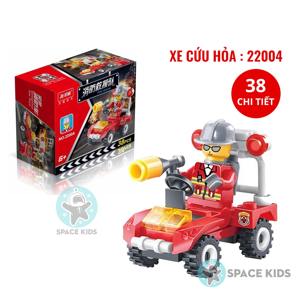 Đồ chơi mô hình lắp ráp 3D xe Cứu hỏa từ 31 đến 41 chi tiết cho bé