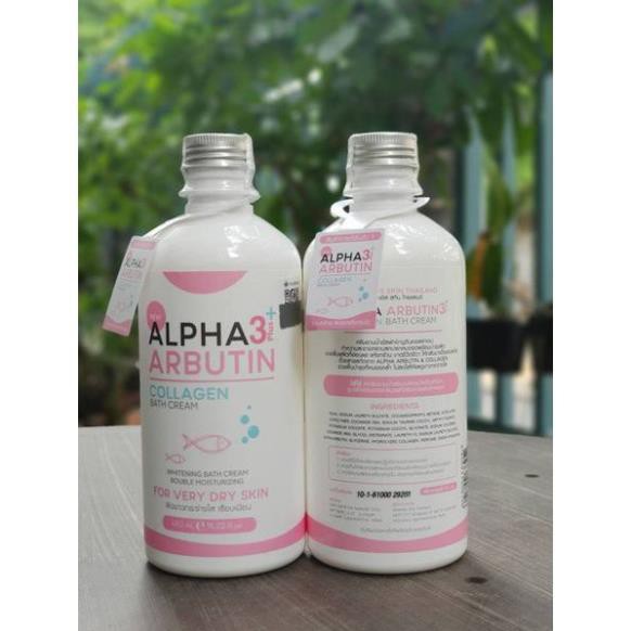 .Sữa Tắm Dưỡng Trắng Da ALPHA ARBUTIN 3+ Plus COLLAGEN Bath Cream 350ml - [Thái Lan]