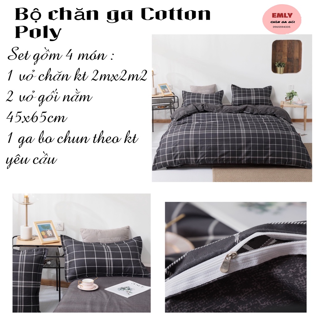 Bộ Chăn Ga Gối Coton 3D hàng nhập khẩu Emly Bedding.( Ảnh thật ) | BigBuy360 - bigbuy360.vn