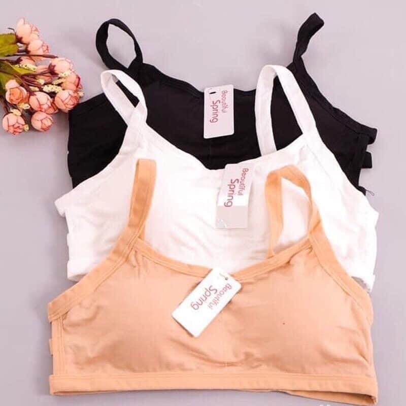 Áo Bra Nữ Ba Dây Đan Dây Lưng Có Lót Đệm 3 Màu Đen/Trắng/Be | BigBuy360 - bigbuy360.vn