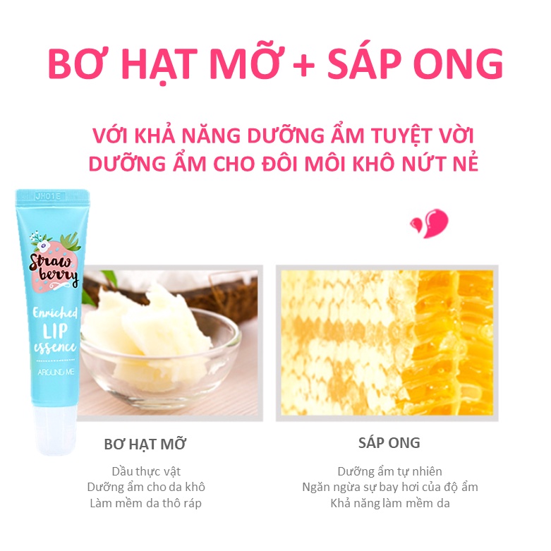 Son Dưỡng Mềm Môi Hương Dâu AROUND ME Enriched Lip Essence Strawberry 8.7g