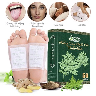 [Hộp 50 miếng Dán Việt Nam] Miếng dán ngải cứu thải độc, hàng Việt Nam chất lượng cao