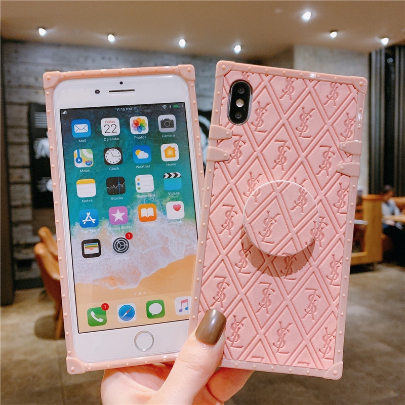 Ốp lưng dáng vuông màu hồng đáng yêu cho iPhone 12 PRO Max 11Pro Max X XS Max XR 7 8 Plus 6s 6plus SE2020