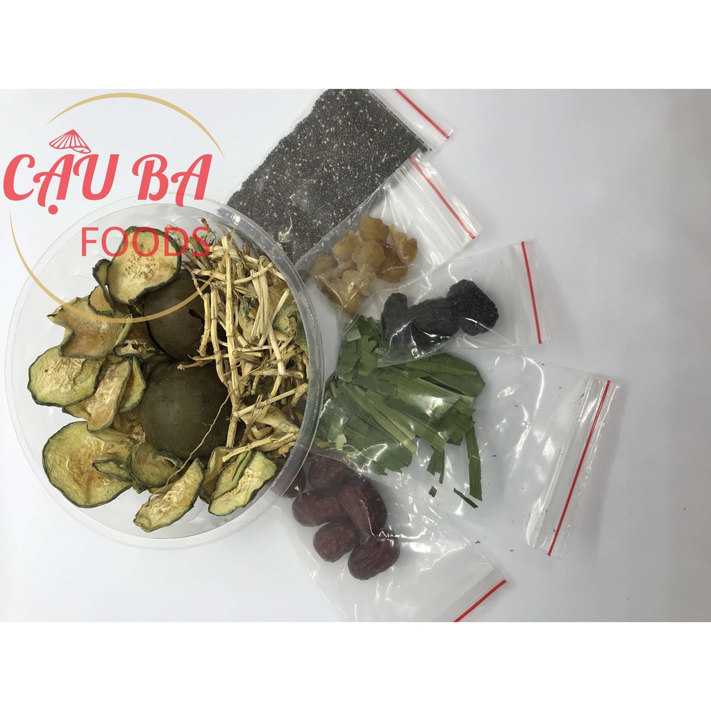 Set nấu sâm BÍ ĐAO HẠT CHIA 8 nguyên liệu 5 lít - CẬU BA FOODS