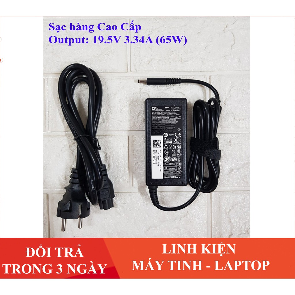 Sạc Laptop Dell 19.5V - 3.34A - 65W Chân Kim Nhỏ Loại Tốt ( ZIN ) dùng cho Dell 5568 3558 3458