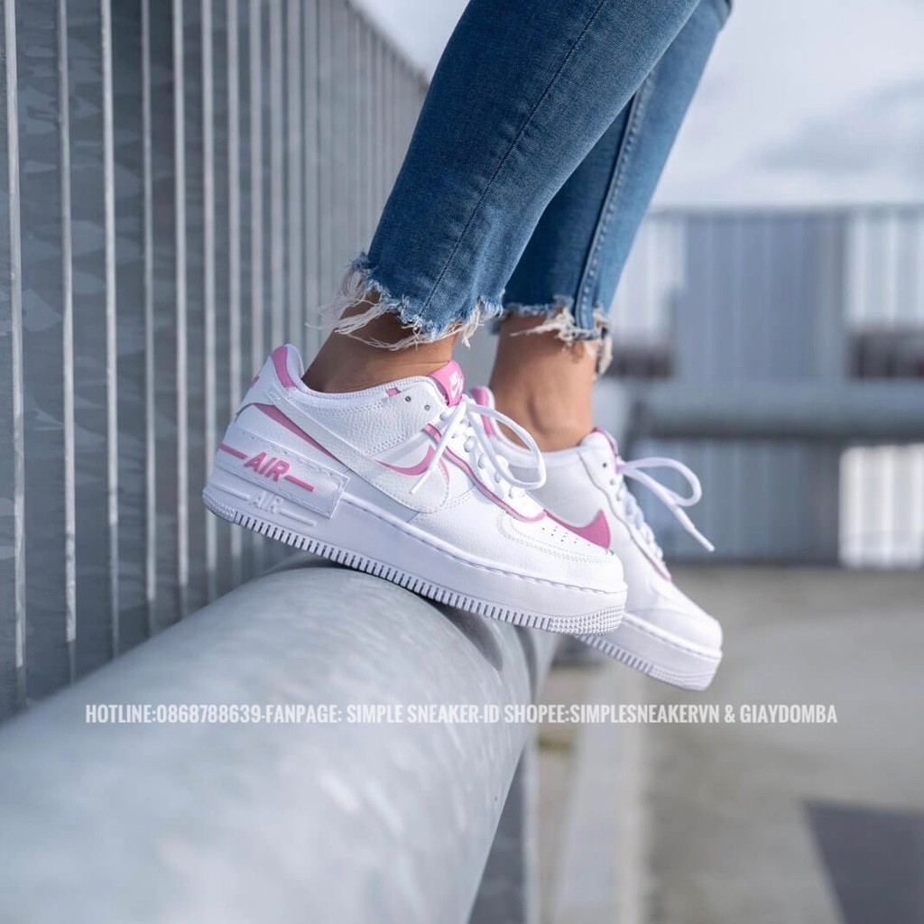 Giày Nike Air Force 1 Shadow FREESHIP Nike AF1 Shadow Pink Flamingo Chính Hãng - Giày Thể Thao Nữ Auth- Simple Sneaker