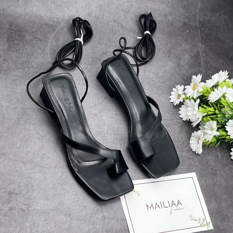 Sandal xỏ ngón MAILIAA gót vuông 3 phân quai sau quấn vòng cổ chân