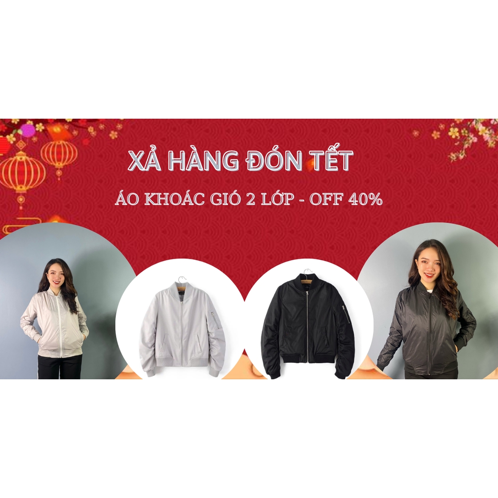XẢ KHO - ÁO GIÓ BOMBER NỮ 2 LỚP