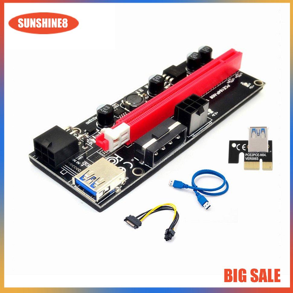 【SUN】[99K]Cáp mở rộng USB 3.0 PCIE Riser Ver 009S Express 16X 6 Pin Power Cable